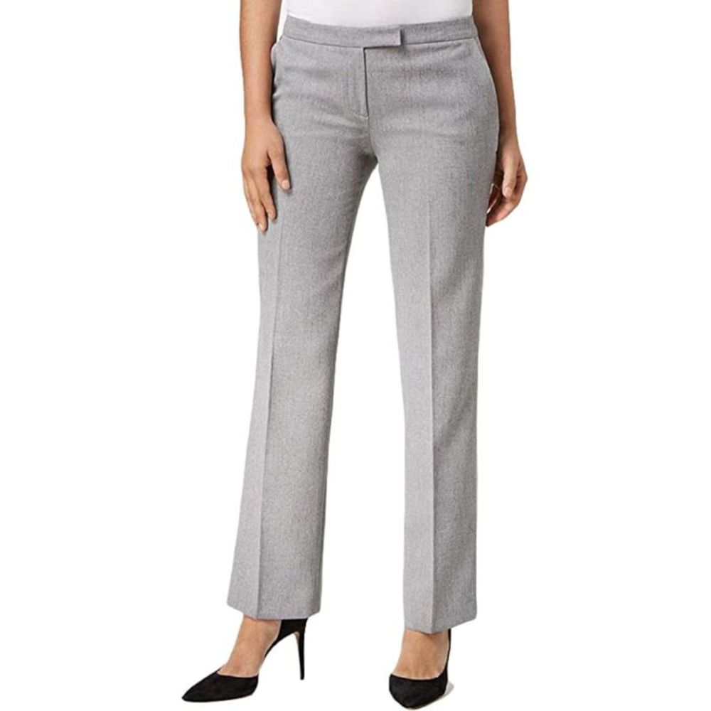 KASPER Womens Gray Zippered Pocketed Mid Rise Trouser Wear To Work Pants 14